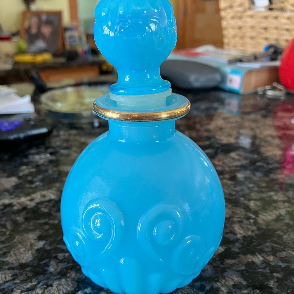 Blue Avon Glass Perfume Bottle